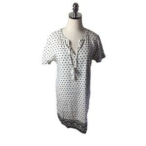 Vineyard Vines Summer Linen Blend Women’s Size 2 Dress White Black With Tassels